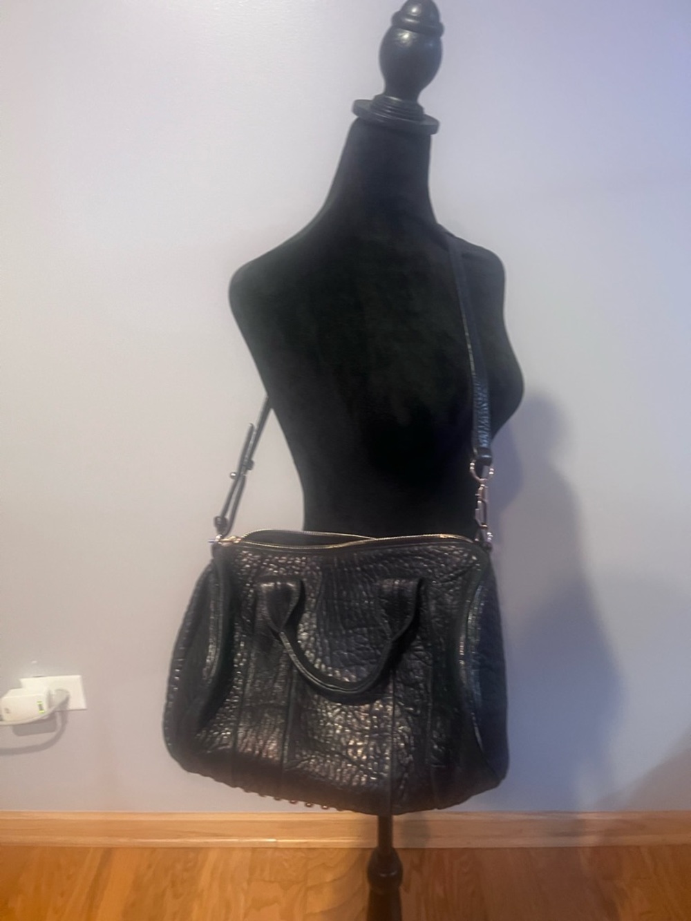 Alexander Wang Rockie Gold studs Leather Barrel Bag Satchel Shoulder Bag